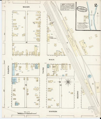 Sanborn Fire Insurance Map from Florence, Marion County, Kansas (1884), Sheet #0002 - Complete Map Set gallery image, historic Sanborn map, vintage wall art, Kansas Kansas
