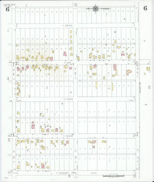 Sanborn Fire Insurance Map from Minster, Auglaize County, Ohio (1951), Sheet #0006 - Historic Sanborn Fire Insurance Map Print, vintage old map wall art, antique decor, genealogy gift, Ohio Ohio map