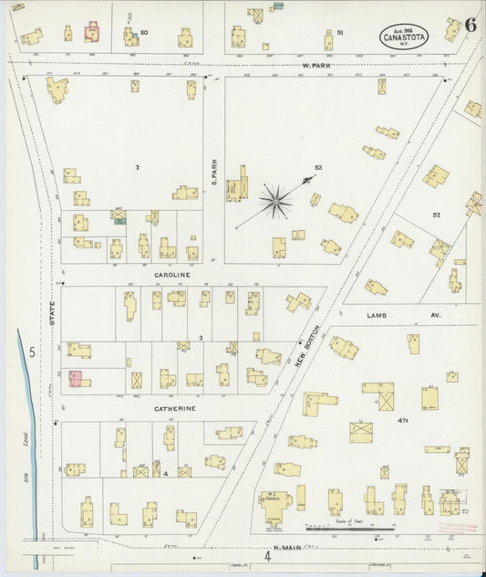 Sanborn Fire Insurance Map from Canastota, Madison County, New York (1906), Sheet #0006 - Historic Sanborn Fire Insurance Map Print, vintage old map wall art, antique decor, genealogy gift, New York New York map
