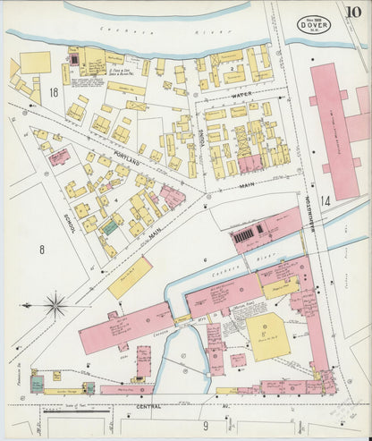 Sanborn Fire Insurance Map from Dover, Strafford County, New Hampshire (1905), Sheet #0010 - Complete Map Set gallery image, historic Sanborn map, vintage wall art, New Hampshire New Hampshire