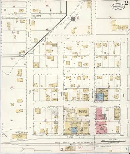 Sanborn Fire Insurance Map from Sherwood, Washington County, Oregon (1929), Sheet #0002 - Complete Map Set gallery image, historic Sanborn map, vintage wall art, Oregon Oregon