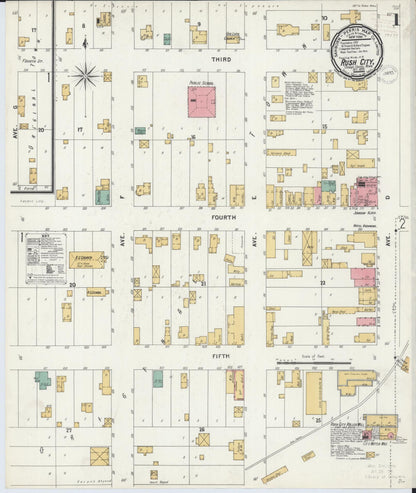 Sanborn Fire Insurance Map from Rush City, Chisago County, Minnesota (1899), Sheet #0001 - Complete Map Set gallery image, historic Sanborn map, vintage wall art, Minnesota Minnesota