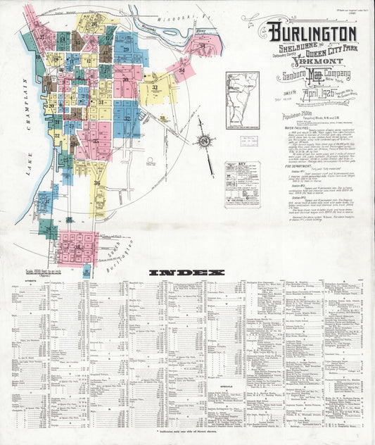Sanborn Fire Insurance Map from Burlington, Chittenden County, Vermont. (1926) – Historic Sanborn Fire Insurance Map Print