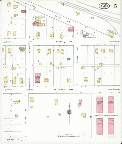 Sanborn Fire Insurance Map from Ames, Story County, Iowa (1920), Sheet #0005 - Historic Sanborn Fire Insurance Map Print