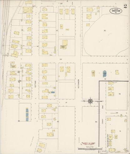 Sanborn Fire Insurance Map from Barstow, San Bernardino County, California (1917), Sheet #0002 - Historic Sanborn Fire Insurance Map Print, vintage old map wall art, antique decor, genealogy gift, California California map