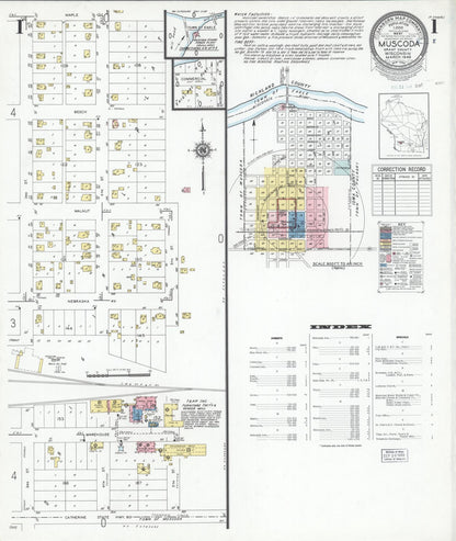 Sanborn Fire Insurance Map from Muscoda, Grant County, Wisconsin (1949), Sheet #0001 - Complete Map Set gallery image, historic Sanborn map, vintage wall art, Wisconsin Wisconsin