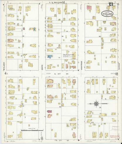 Sanborn Fire Insurance Map from Vineland, Cumberland County, New Jersey (1912), Sheet #0013 - Complete Map Set gallery image, historic Sanborn map, vintage wall art, New Jersey New Jersey