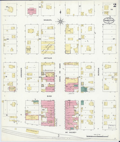 Sanborn Fire Insurance Map from Hamilton, Caldwell County, Missouri (1909), Sheet #0002 - Complete Map Set gallery image, historic Sanborn map, vintage wall art, Missouri Missouri