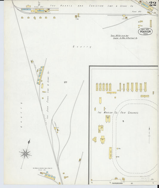 Sanborn Fire Insurance Map from Marion, Marion County, Ohio (1900), Sheet #0022 - Historic Sanborn Fire Insurance Map Print, vintage old map wall art, antique decor, genealogy gift, Ohio Ohio map