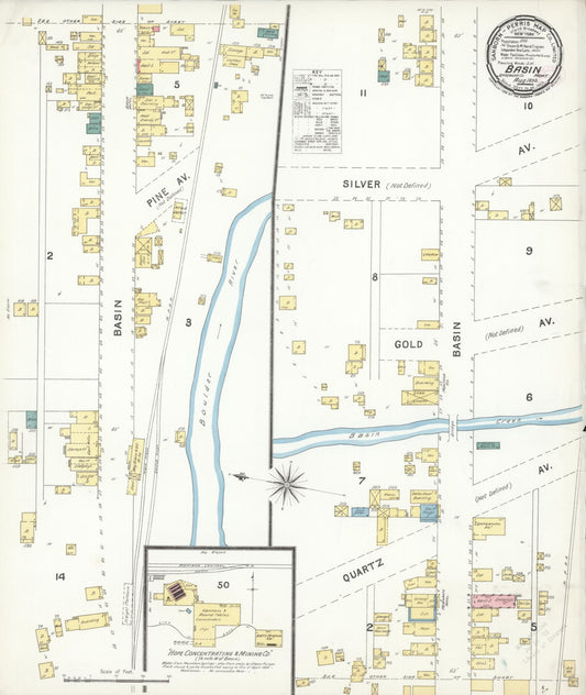 Sanborn Fire Insurance Map from Basin, Jefferson County, Montana (1896), Sheet #0001 - Historic Sanborn Fire Insurance Map Print, vintage old map wall art, antique decor, genealogy gift, Montana Montana map