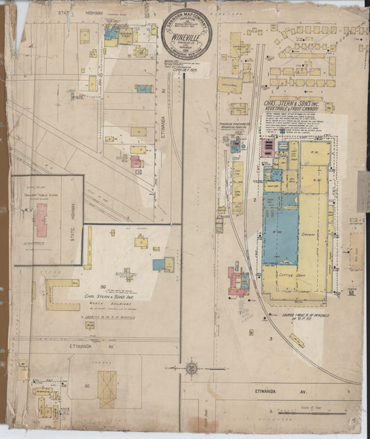 Sanborn Fire Insurance Map from Wineville, Riverside County, California. (1925) – Historic Sanborn Fire Insurance Map Print