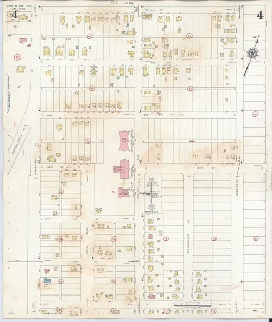Sanborn Fire Insurance Map from Port Saint Joe, Gulf County, Florida (1945), Sheet #0004 - Historic Sanborn Fire Insurance Map Print, vintage old map wall art, antique decor, genealogy gift, Florida Florida map