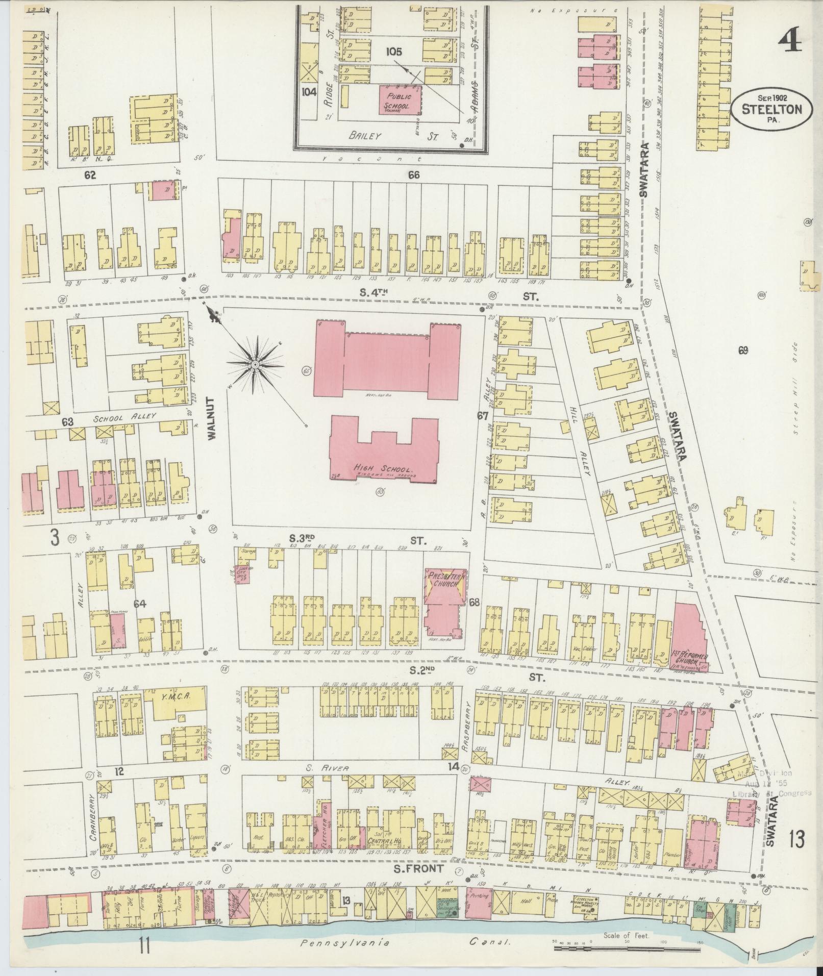 Sanborn Fire Insurance Map from Steelton, Dauphin County, Pennsylvania (1902), Sheet #0004 - Complete Map Set gallery image, historic Sanborn map, vintage wall art, Pennsylvania Pennsylvania