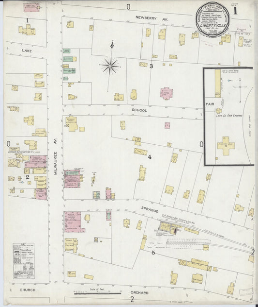 Sanborn Fire Insurance Map from Libertyville, Lake County, Illinois (1897), Sheet #0001 - Historic Sanborn Fire Insurance Map Print, vintage old map wall art, antique decor, genealogy gift, Illinois Illinois map