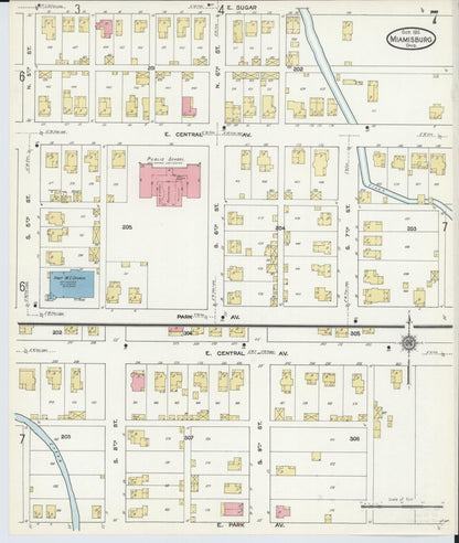 Sanborn Fire Insurance Map from Miamisburg, Montgomery County, Ohio (1911), Sheet #0007 - Complete Map Set gallery image, historic Sanborn map, vintage wall art, Ohio Ohio