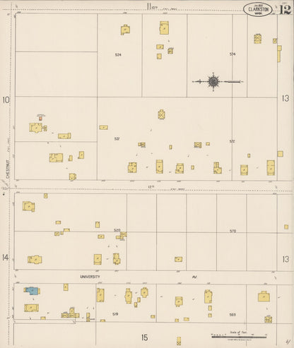 Sanborn Fire Insurance Map from Clarkston, Asotin County, Washington (1922), Sheet #0012 - Complete Map Set gallery image, historic Sanborn map, vintage wall art, Washington Washington