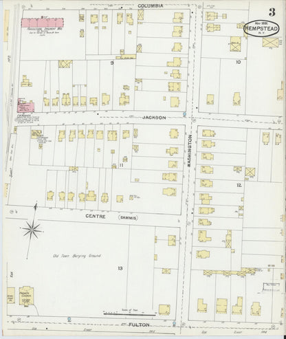 Sanborn Fire Insurance Map from Hempstead, Nassau County, New York (1892), Sheet #0003 - Complete Map Set gallery image, historic Sanborn map, vintage wall art, New York New York
