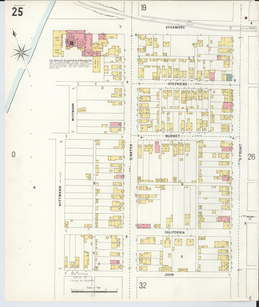 Sanborn Fire Insurance Map from Hamilton, Butler County, Ohio (1899), Sheet #0025 - Historic Sanborn Fire Insurance Map Print, vintage old map wall art, antique decor, genealogy gift, Ohio Ohio map