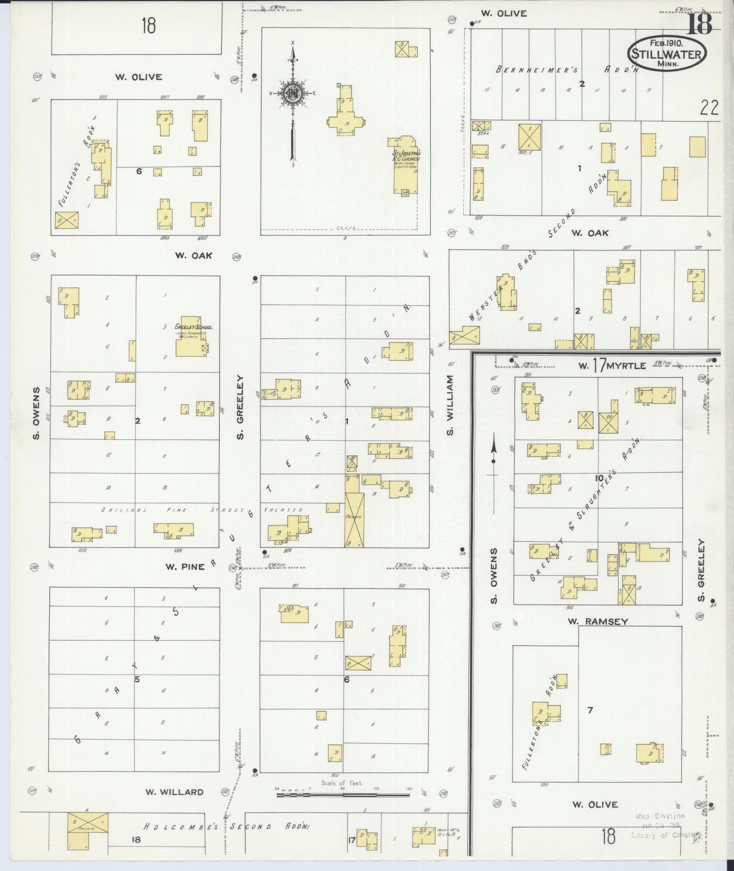Sanborn Fire Insurance Map from Stillwater, Washington County, Minnesota (1910), Sheet #0018 - Complete Map Set gallery image, historic Sanborn map, vintage wall art, Minnesota Minnesota