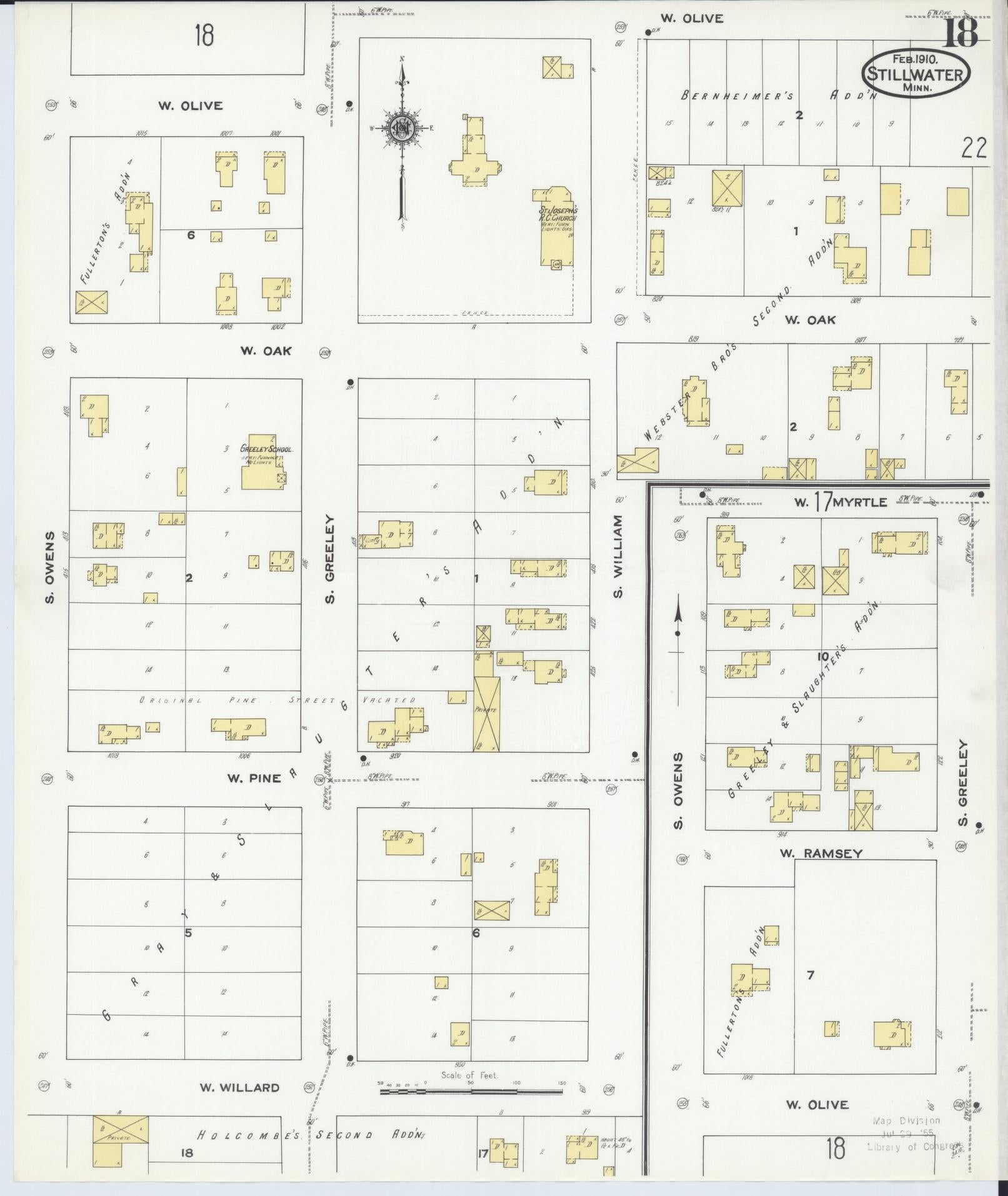 Sanborn Fire Insurance Map from Stillwater, Washington County, Minnesota (1910), Sheet #0018 - Complete Map Set gallery image, historic Sanborn map, vintage wall art, Minnesota Minnesota