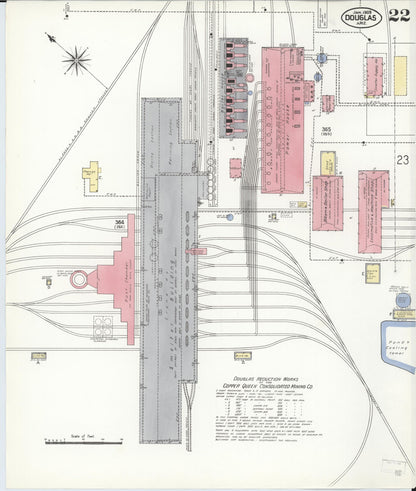 Sanborn Fire Insurance Map from Douglas, Cochise County, Arizona (1909), Sheet #0022 - Complete Map Set gallery image, historic Sanborn map, vintage wall art, Arizona Arizona