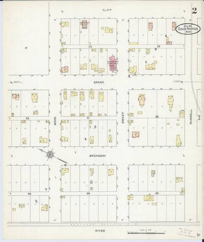 Sanborn Fire Insurance Map from Sauk Rapids, Benton County, Minnesota (1912), Sheet #0002 - Complete Map Set gallery image, historic Sanborn map, vintage wall art, Minnesota Minnesota