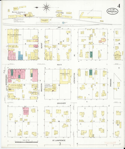 Sanborn Fire Insurance Map from Nashua, Chickasaw County, Iowa (1909), Sheet #0004 - Historic Sanborn Fire Insurance Map Print