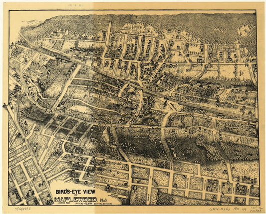 Bird's-eye-view of Maplewood, N.J. (1910) – Historic Bird’s-Eye View Panorama Print