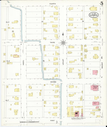 Sanborn Fire Insurance Map from Glenwood, Mills County, Iowa (1908), Sheet #0005 - Historic Sanborn Fire Insurance Map Print