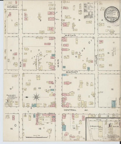 Sanborn Fire Insurance Map from Madisonville, Hamilton County, Ohio (1886), Sheet #0001 - Historic Sanborn Fire Insurance Map Print, vintage old map wall art, antique decor, genealogy gift, Ohio Ohio map