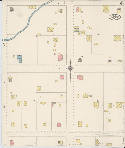 Sanborn Fire Insurance Map from Fairview, Sanpete County, Utah (1917), Sheet #0004 - Historic Sanborn Fire Insurance Map Print, vintage old map wall art, antique decor, genealogy gift, Utah Utah map