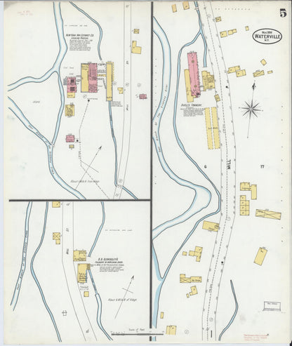 Sanborn Fire Insurance Map from Waterville, Oneida County, New York (1899), Sheet #0005 - Historic Sanborn Fire Insurance Map Print, vintage old map wall art, antique decor, genealogy gift, New York New York map