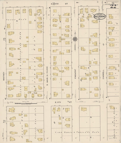 Sanborn Fire Insurance Map from Belvidere, Boone County, Illinois (1922), Sheet #0022 - Complete Map Set gallery image, historic Sanborn map, vintage wall art, Illinois Illinois