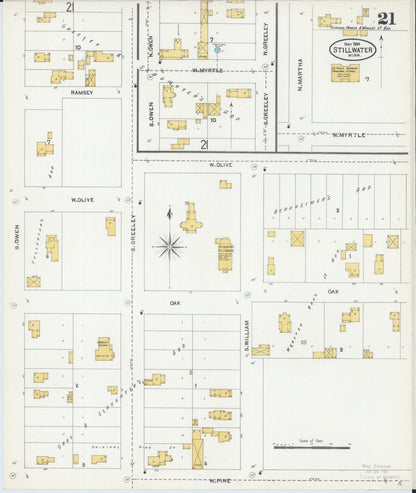 Sanborn Fire Insurance Map from Stillwater, Washington County, Minnesota (1904), Sheet #0021 - Historic Sanborn Fire Insurance Map Print, vintage old map wall art, antique decor, genealogy gift, Minnesota Minnesota map