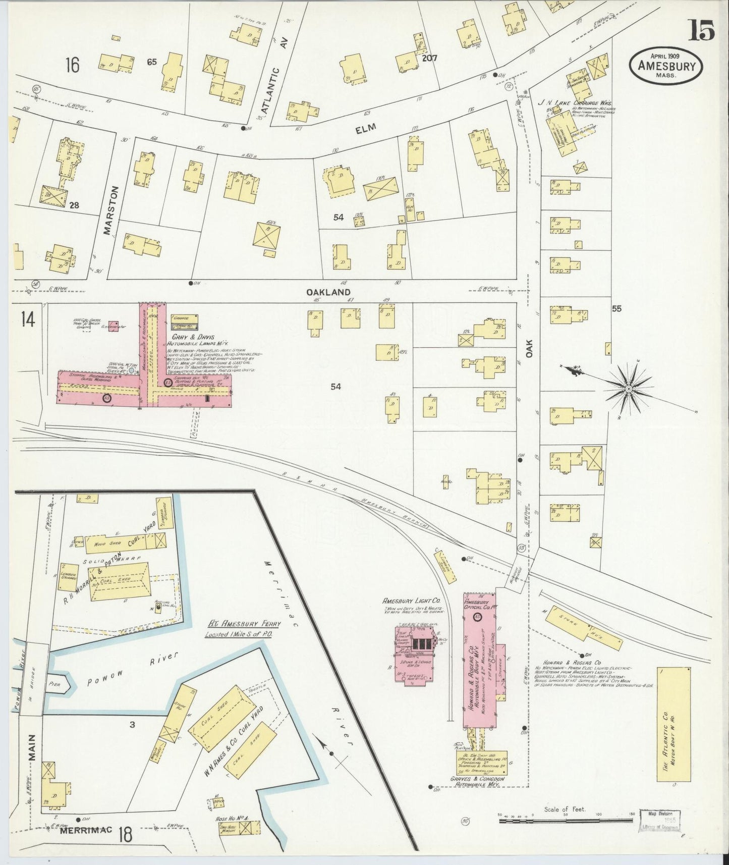 Sanborn Fire Insurance Map from Amesbury, Essex County, Massachusetts (1909), Sheet #0015 - Complete Map Set gallery image, historic Sanborn map, vintage wall art, Massachusetts Massachusetts