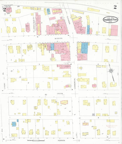 Sanborn Fire Insurance Map from Strawberry Point, Clayton County, Iowa (1931), Sheet #0002 - Historic Sanborn Fire Insurance Map Print, vintage old map wall art