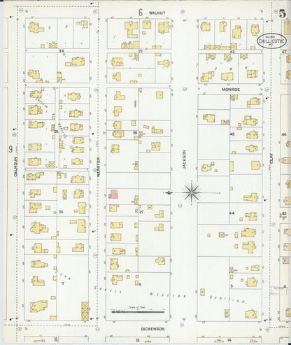 Sanborn Fire Insurance Map from Chillicothe, Livingston County, Missouri (1901), Sheet #0005 - Complete Map Set gallery image, historic Sanborn map, vintage wall art, Missouri Missouri