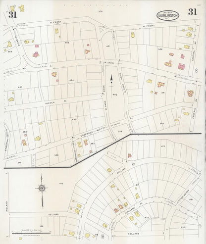 Sanborn Fire Insurance Map from Burlington, Alamance County, North Carolina (1929), Sheet #0031 - Complete Map Set gallery image, historic Sanborn map, vintage wall art, North Carolina North Carolina