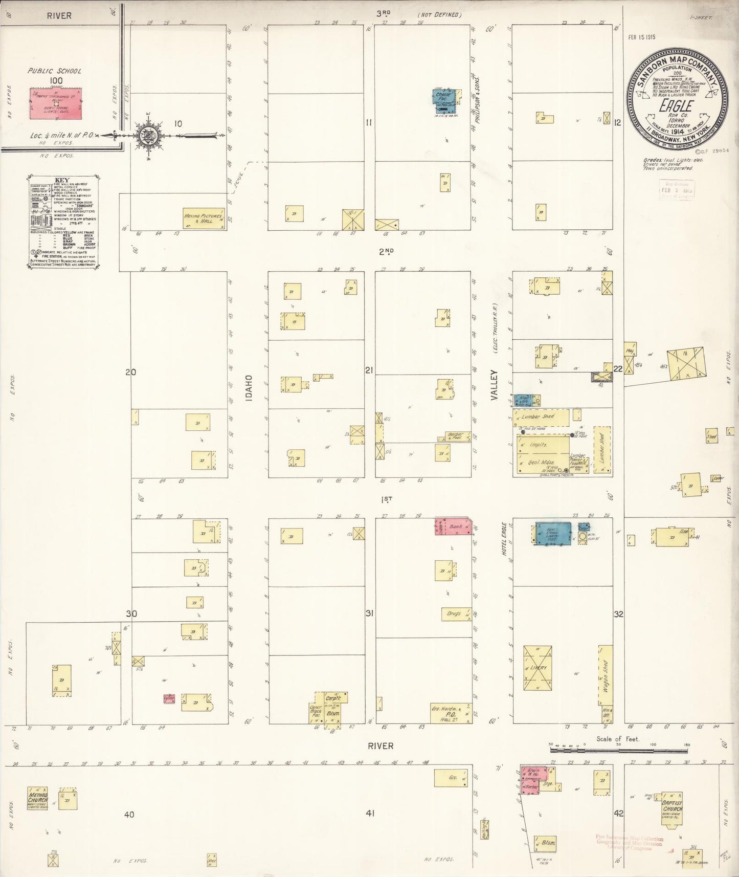 Sanborn Fire Insurance Map from Eagle, Ada County, Idaho (1914), Sheet #0001 - Historic Sanborn Fire Insurance Map Print, vintage old map wall art, antique decor, genealogy gift, Idaho Idaho map