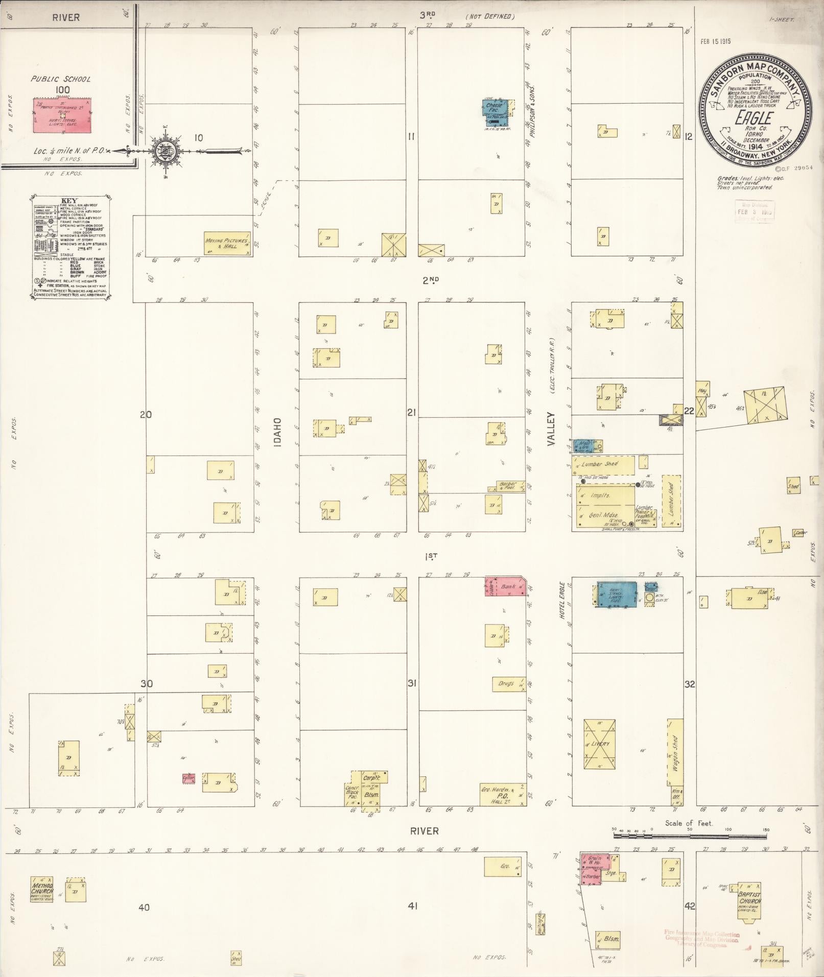 Sanborn Fire Insurance Map from Eagle, Ada County, Idaho (1914), Sheet #0001 - Historic Sanborn Fire Insurance Map Print, vintage old map wall art, antique decor, genealogy gift, Idaho Idaho map