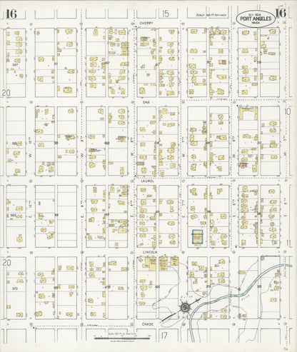 Sanborn Fire Insurance Map from Port Angeles, Clallam County, Washington (1924), Sheet #0016 - Complete Map Set gallery image, historic Sanborn map, vintage wall art, Washington Washington