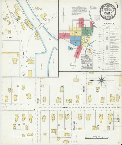 Sanborn Fire Insurance Map from Holley, Orleans County, New York (1904), Sheet #0001 - Complete Map Set gallery image, historic Sanborn map, vintage wall art, New York New York