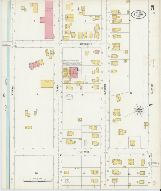 Sanborn Fire Insurance Map from Ilion, Herkimer County, New York (1902), Sheet #0005 - Historic Sanborn Fire Insurance Map Print, vintage old map wall art, antique decor, genealogy gift, New York New York map
