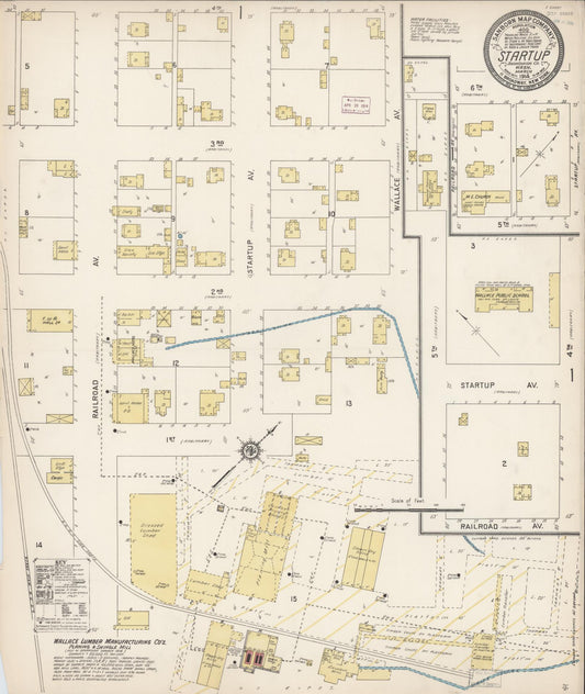 Sanborn Fire Insurance Map from Startup, Snohomish County, Washington (1914), Sheet #0001 - Historic Sanborn Fire Insurance Map Print, vintage old map wall art, antique decor, genealogy gift, Washington Washington map