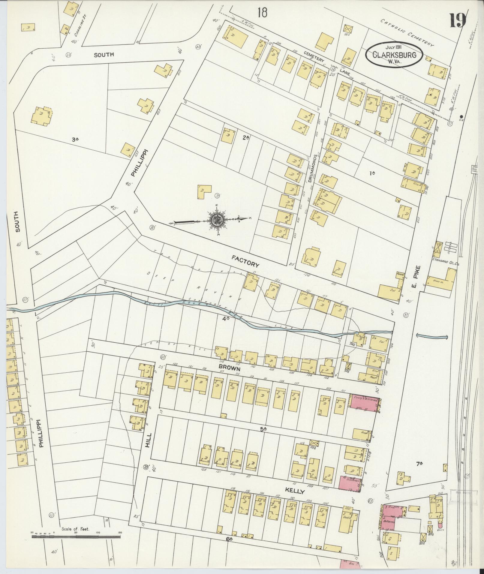 Sanborn Fire Insurance Map from Clarksburg, Harrison County, West Virginia (1911), Sheet #0019 - Complete Map Set gallery image, historic Sanborn map, vintage wall art, West Virginia West Virginia