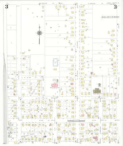 Sanborn Fire Insurance Map from West Liberty, Muscatine County, Iowa (1941), Sheet #0003 - Historic Sanborn Fire Insurance Map Print, vintage old map wall art