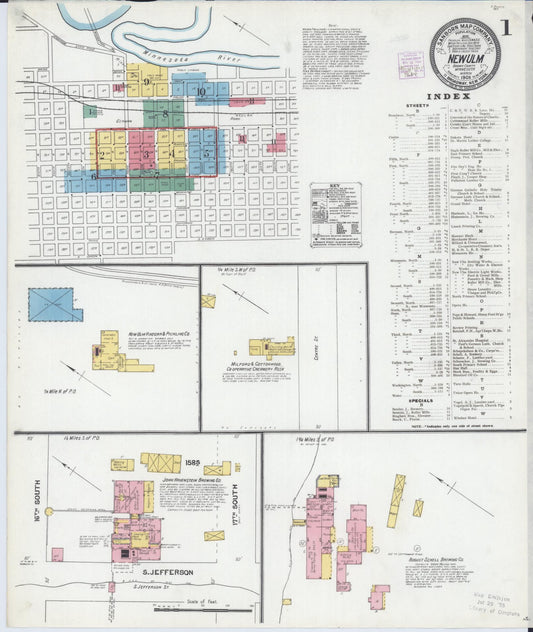 Sanborn Fire Insurance Map from New Ulm, Brown County, Minnesota (1905), Sheet #0001 - Historic Sanborn Fire Insurance Map Print, vintage old map wall art, antique decor, genealogy gift, Minnesota Minnesota map