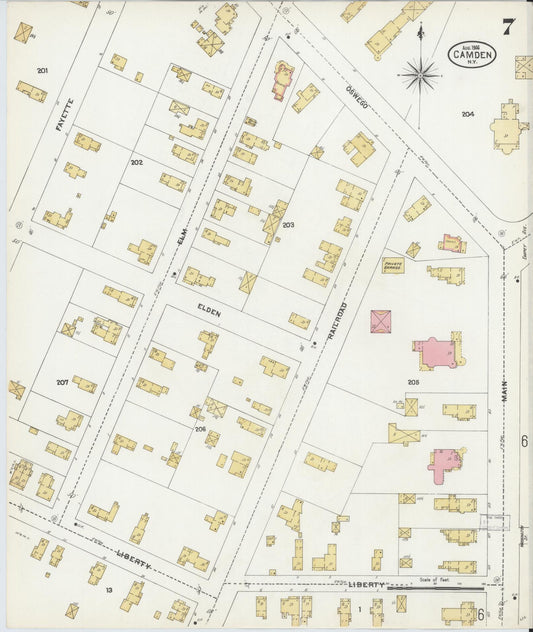 Sanborn Fire Insurance Map from Camden, Oneida County, New York (1906), Sheet #0007 - Historic Sanborn Fire Insurance Map Print, vintage old map wall art, antique decor, genealogy gift, New York New York map