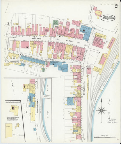 Sanborn Fire Insurance Map from Mauch Chunk, Carbon County, Pennsylvania (1908), Sheet #0002 - Complete Map Set gallery image, historic Sanborn map, vintage wall art, Pennsylvania Pennsylvania