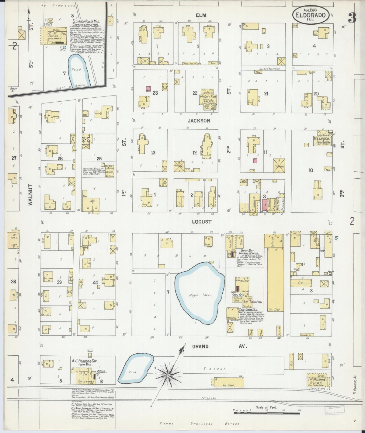 Sanborn Fire Insurance Map from Eldorado, Saline County, Illinois (1900), Sheet #0003 - Complete Map Set gallery image, historic Sanborn map, vintage wall art, Illinois Illinois